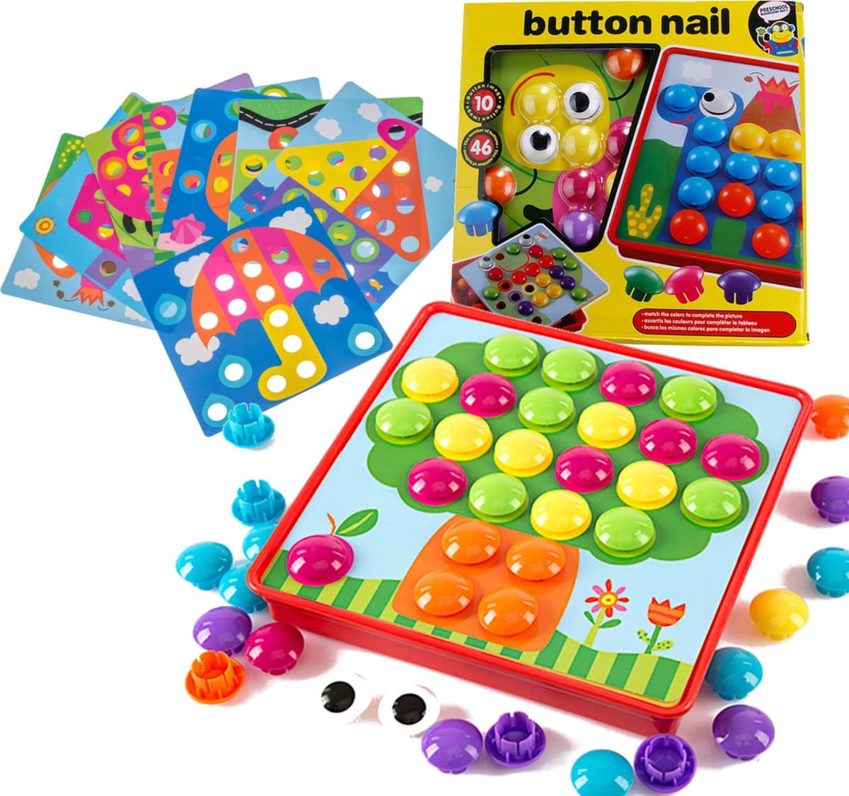 Educatieve knop mozaïek puzzel 57el.