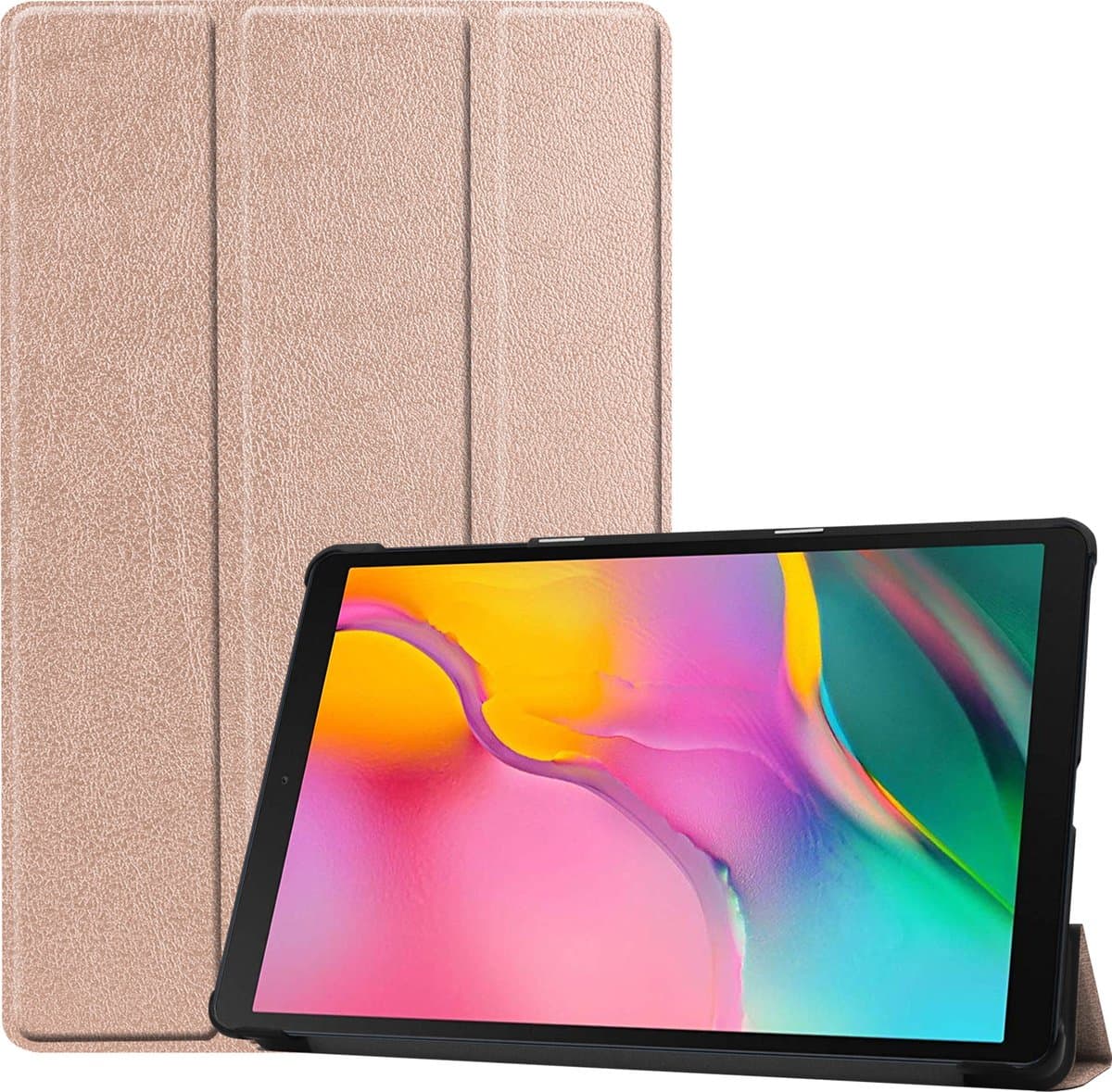 Hoesje - Geschikt voor Apple iPad Air 1 (2013) - 9.7 inch - 1e Generatie - Dun & Stevig - Hardcover Book Case - Trifold Bookcase Hoes - Hard Cover - Tablethoes - Rosé goud