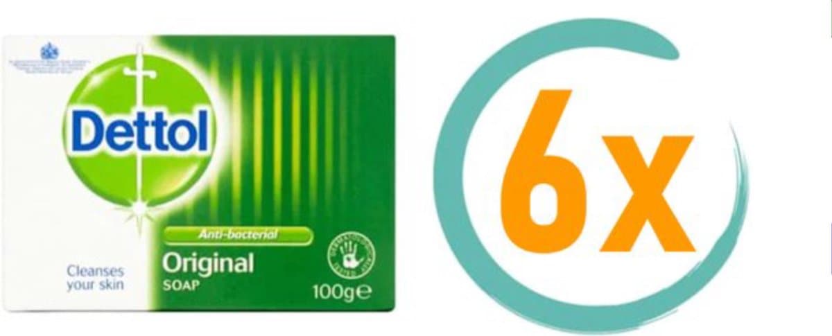 Dettol Antibacteriële zeep blokje 100 Gram -Original Protect - Desinfecterende blokje/tablet/handzeep x 6