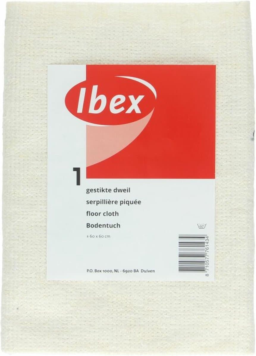 Ibex Dweil Gestikt Katoen 60x60 cm