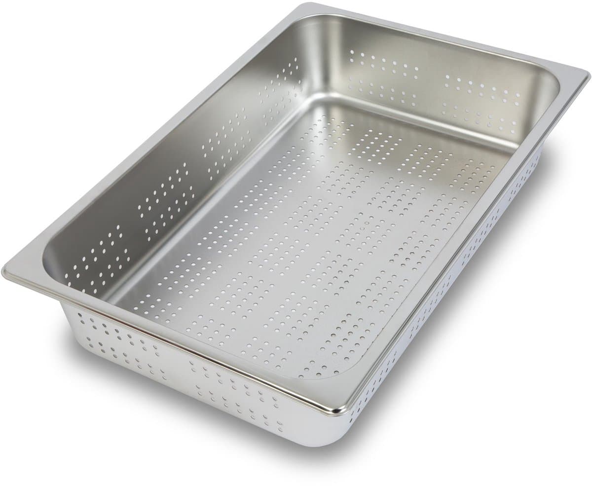VERTES GN-bak 1/1 Gastronorm (roestvrij staal, 100 mm diep, geperforeerd, roestvrij, krasbestendig, temperatuurbestendig van -40° tot +300°C, geschikt voor bain-marie en veelzijdig gebruik in de horeca)