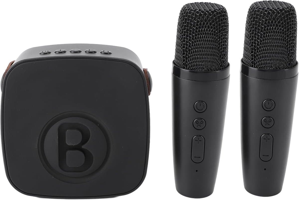 Karaoke Speaker - Mini Geluidssysteem - Muziek Plezier - Draagbaar Ontwerp - 15 x 11 x 10 cm - Zwart