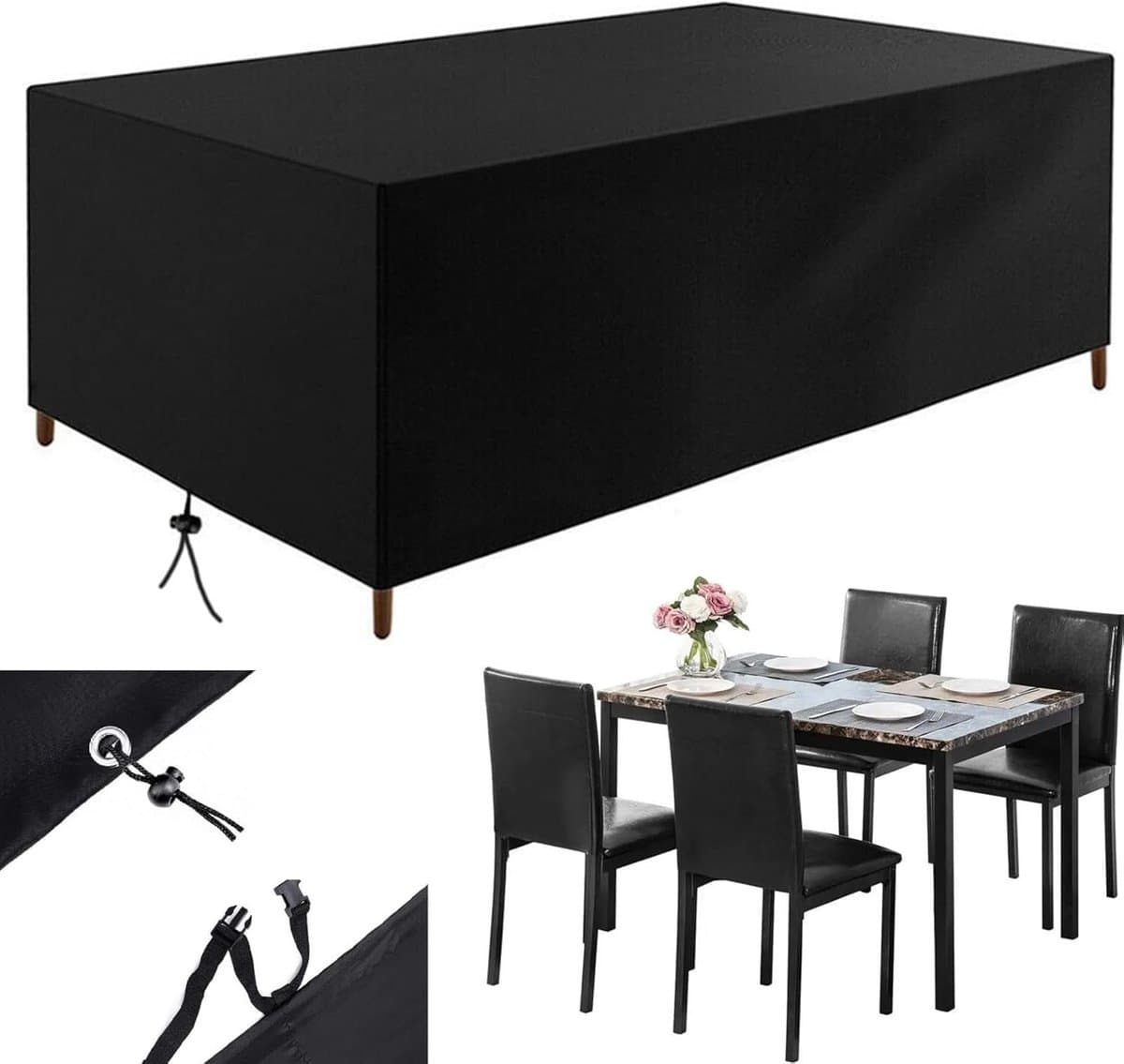 Tuinmeubelhoezen - Beschermhoezen Meubels - Meubels Beschermen - Waterdicht Oxford Materiaal - 270 x 210 x 100 cm - Zwart