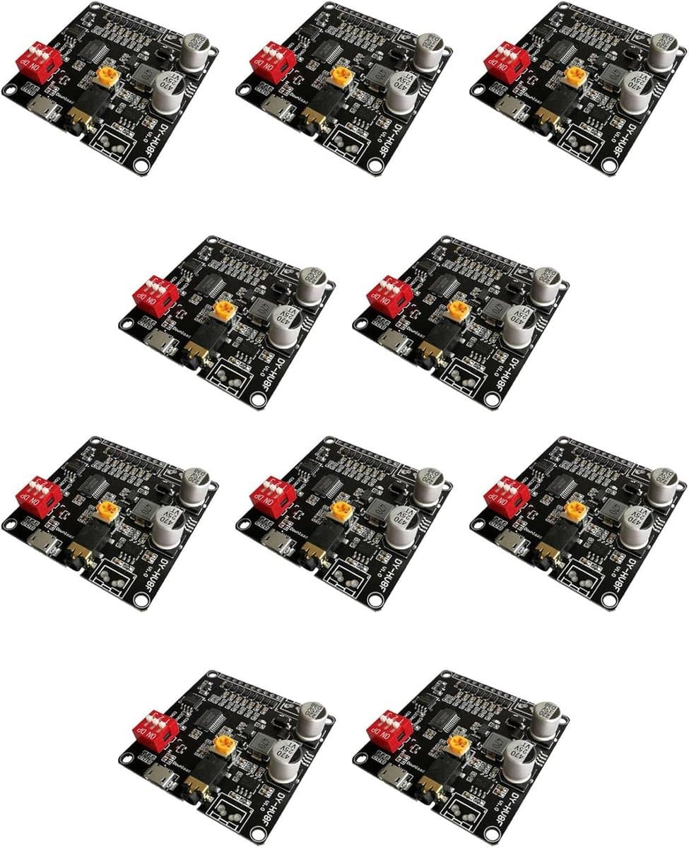Voice Playback Module - Audio Module Sound Player - Seriële Besturing - Geïntegreerde Versterker - 10 stuks - Zwart