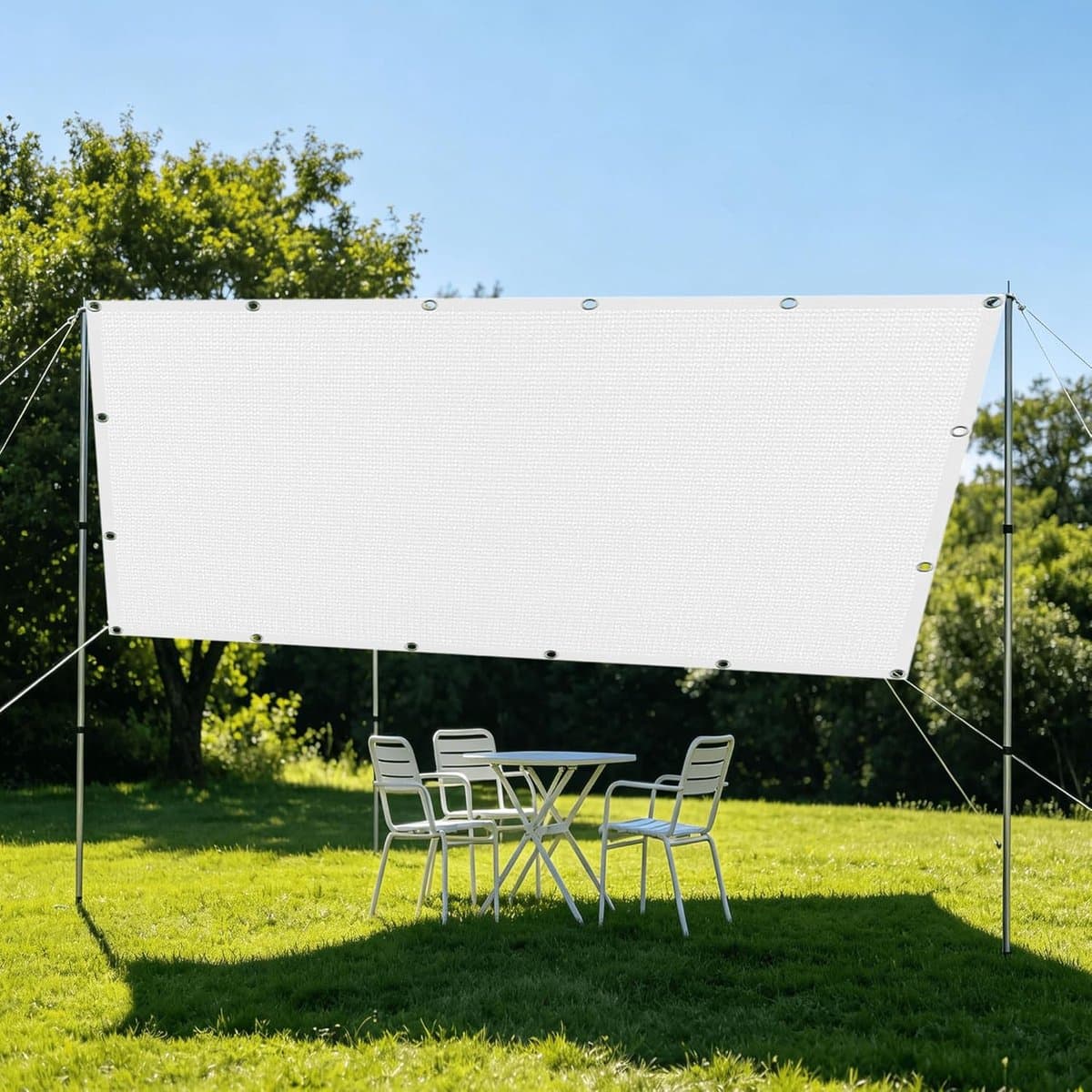 Schaduwdoek - Zonnedoek - Buitenruimte creëren - Scheurvast HDPE materiaal - 1.7 x 2.4 m - Wit