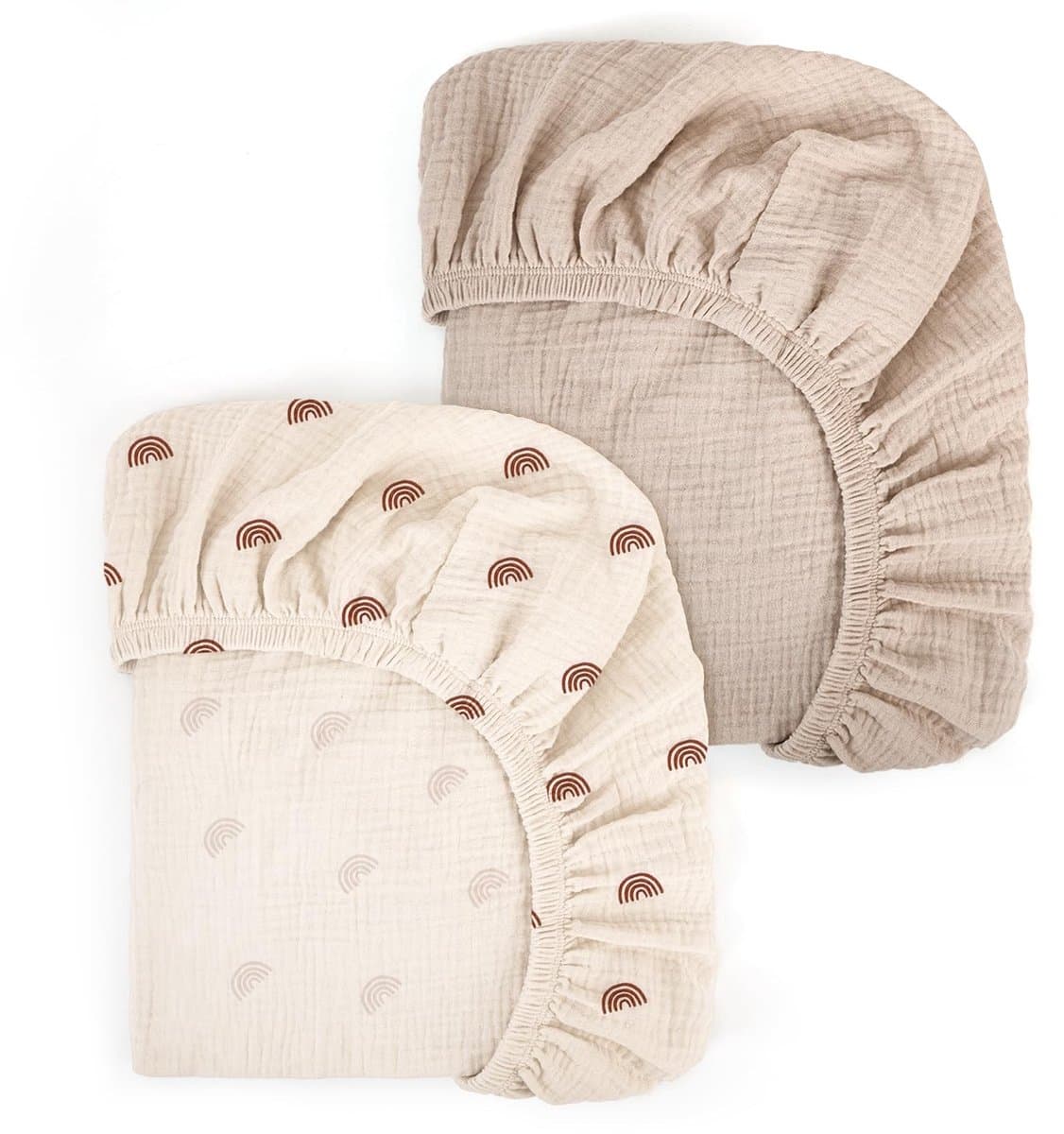Omgoods - Set van 2 Muslin Katoenen Fitted Sheets voor Babybedjes