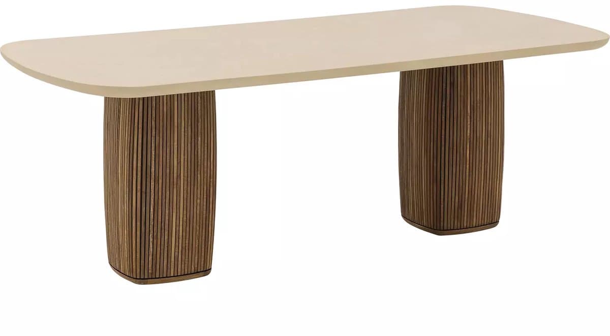 Goossens Nova Eettafel - Mortex - 220 x 77 x 100 cm - Rechthoek - beige