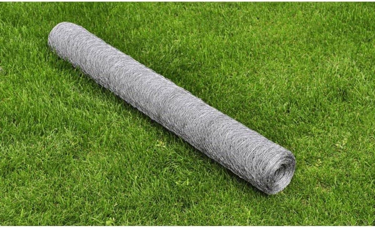 Volièregaas Verzinkt Staal - Kippengaas Hekwerk - Dierenverblijven Bouwen - Waterdicht Weerbestendig - 25 x 05 m - Zilver