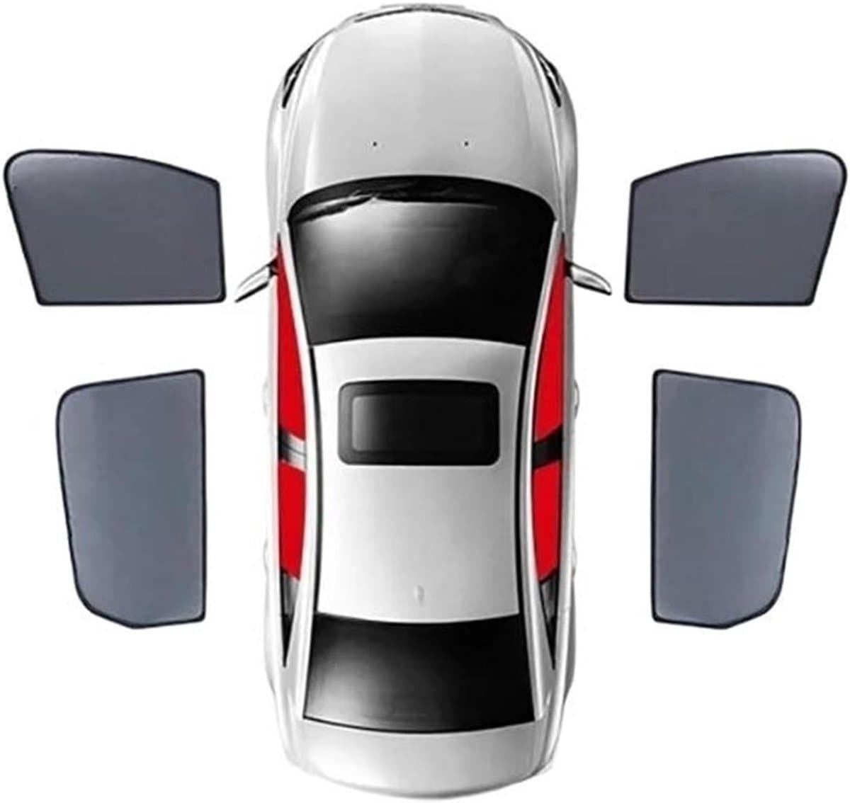 Zonneschermen Zijruit Auto - Auto Zonnescherm Schild - Bescherming Tegen Zon - Hoge Elasticiteit Mesh - 4 Stuks - Zwart
