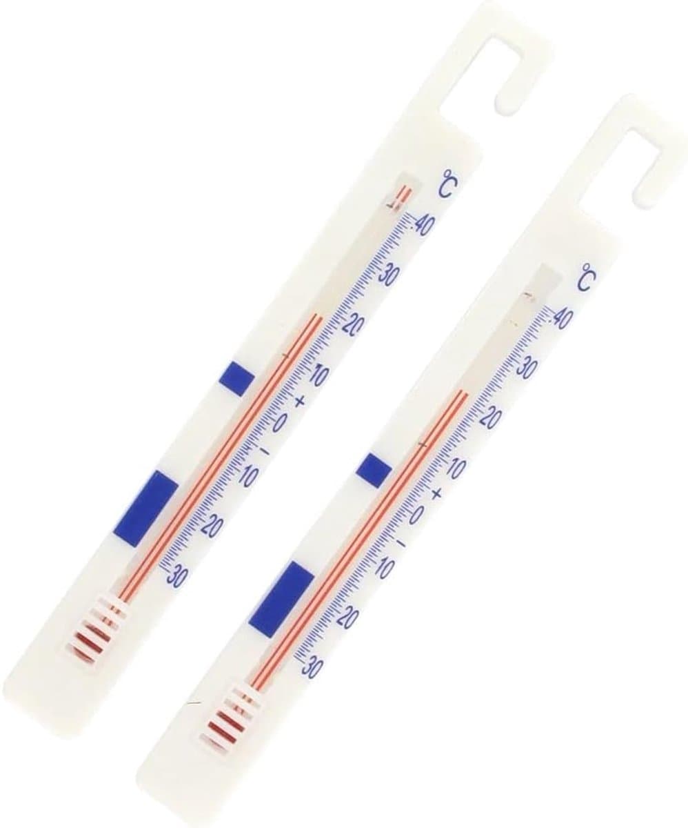 Koelkast Thermometer - Vriesmeter Set - Temperatuur Bewaken - Precisie Meting - 2 Stuks - Wit