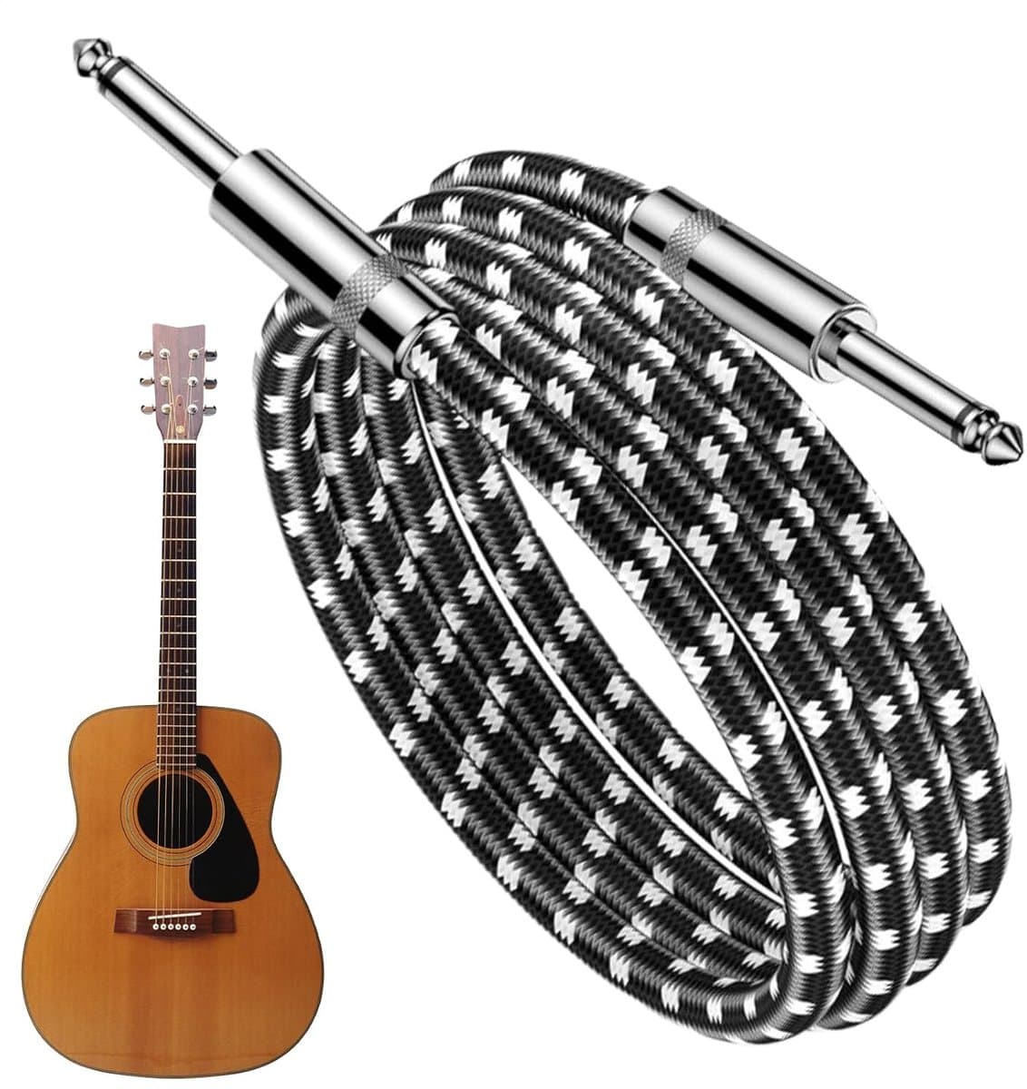 Gitaarkabel - Audio kabel - Muziek maken - Afgeschermde geluidsoverdracht - 3 meter - Zwart