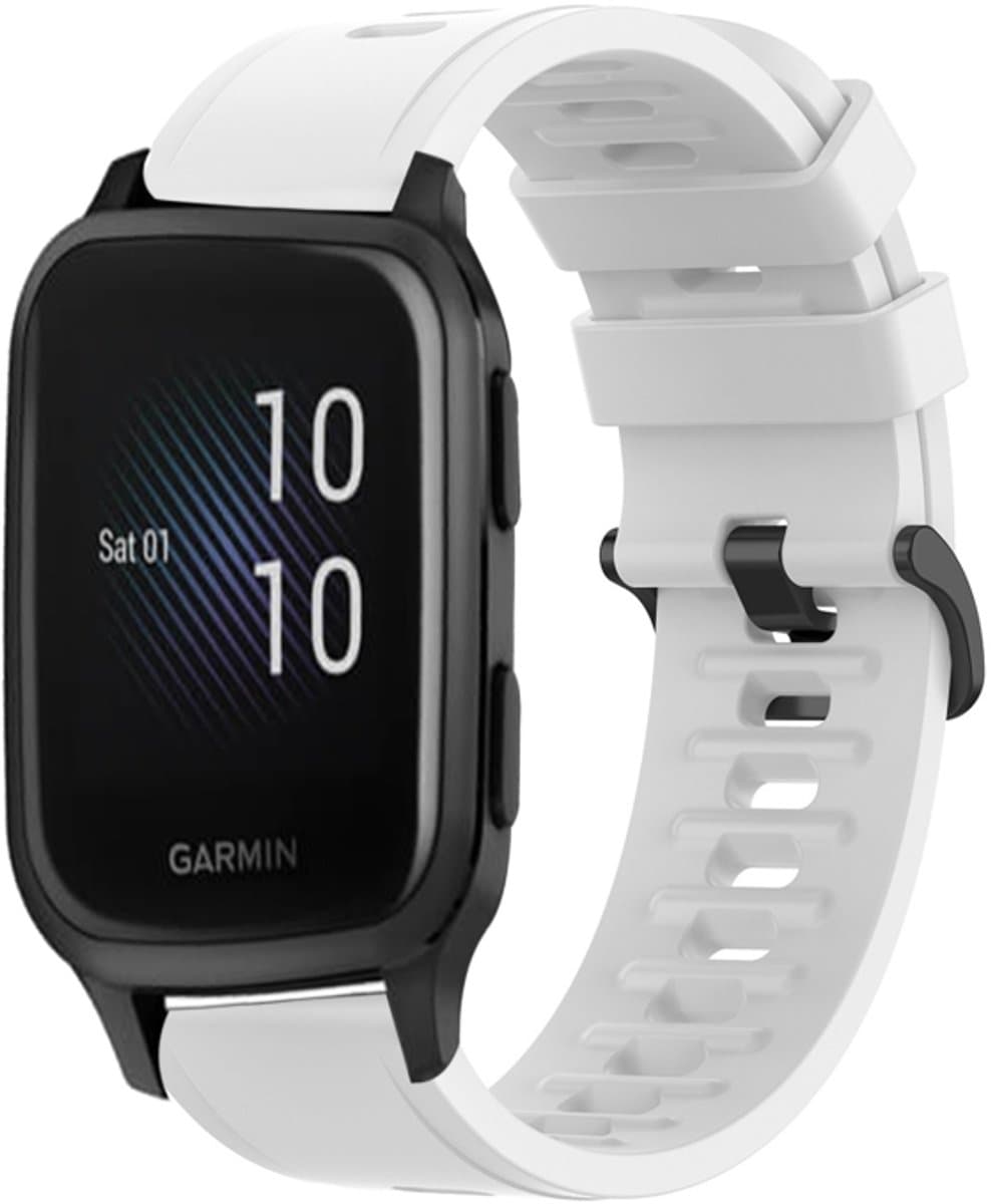 Voor Garmin Venu SQ 20 mm effen kleur zachte siliconen horlogeband (wit)