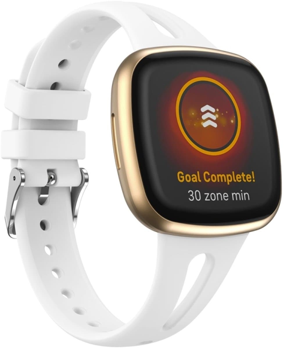 Voor Fitbit Versa 3/4 waterdruppel slanke siliconen horlogeband, maat: S (wit)