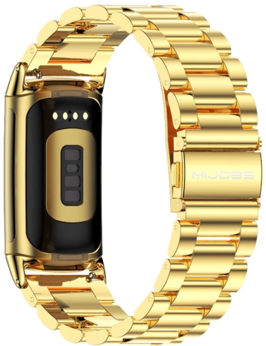 Voor FitBit Charge5 Mijobs Roestvrij stalen metalen horlogeband (goud)