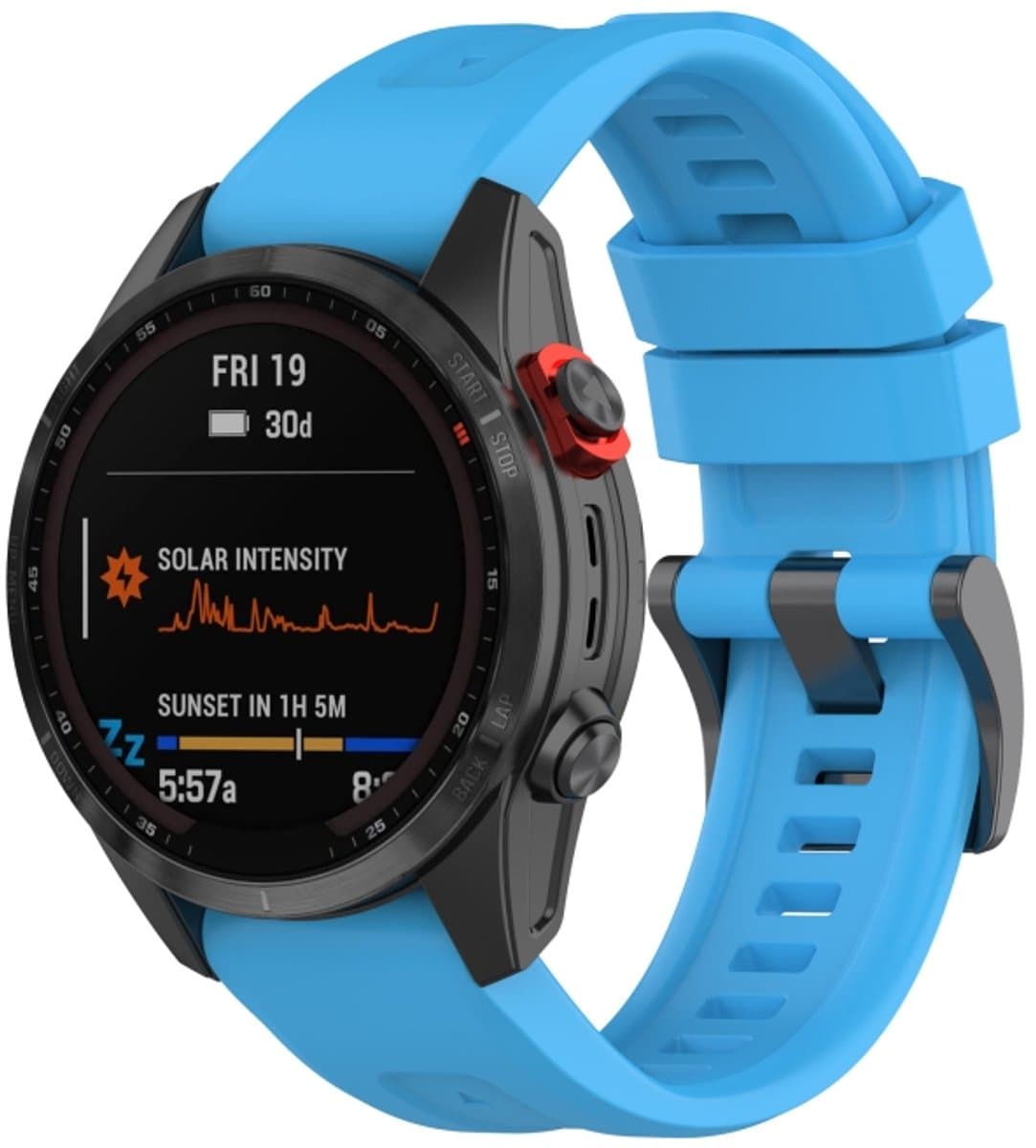 Voor Garmin Fenix 7S Quick Release Silicone Watchband (Sky Blue)