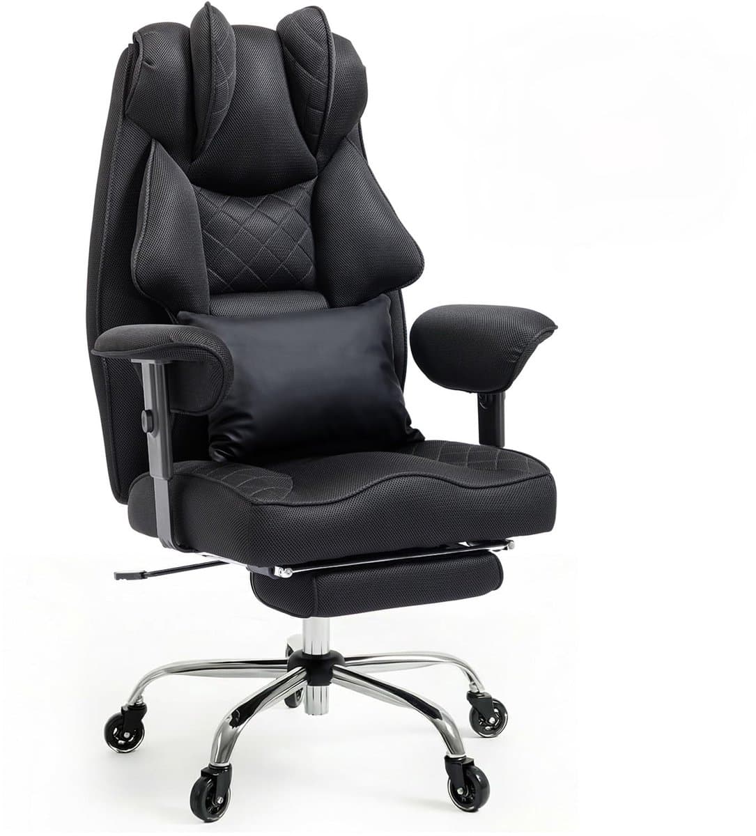 Asukale-Ergonomic Office Chair – Office Chair – Executive Chair – Thickly Padded – High Back – Full-Wrap Design – Height Adjustable – Max Load Capacity 200kg – Black(Ademende meshstof)