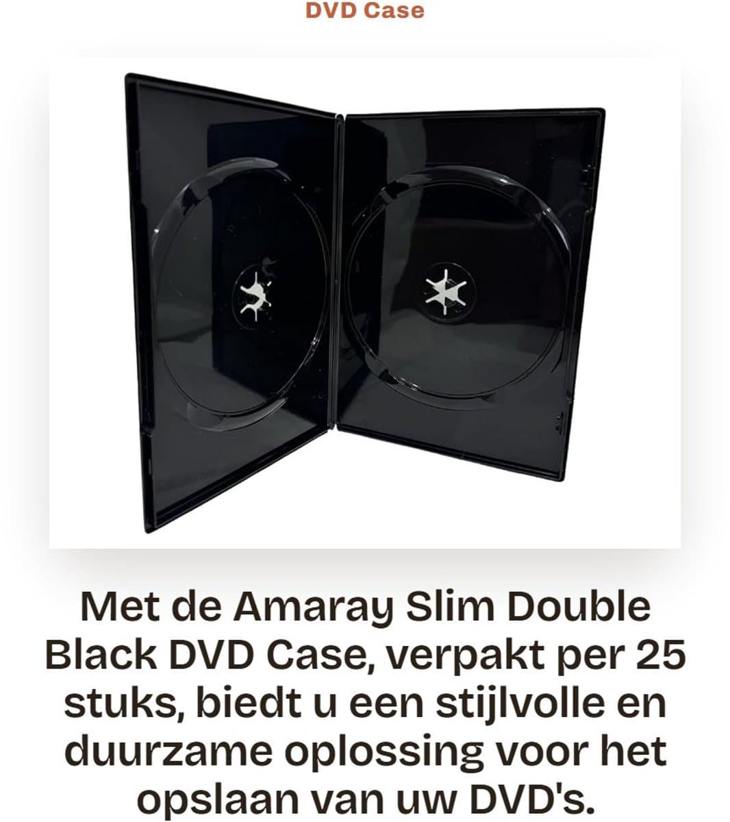 Dailygoods- DVD Case Dubbel Zwart - 7mm Rug - 2 Schijven - Milieuvriendelijk - Patented Hubs - Duidelijke Buitenwrap voor Inlay - Dvd Hoes