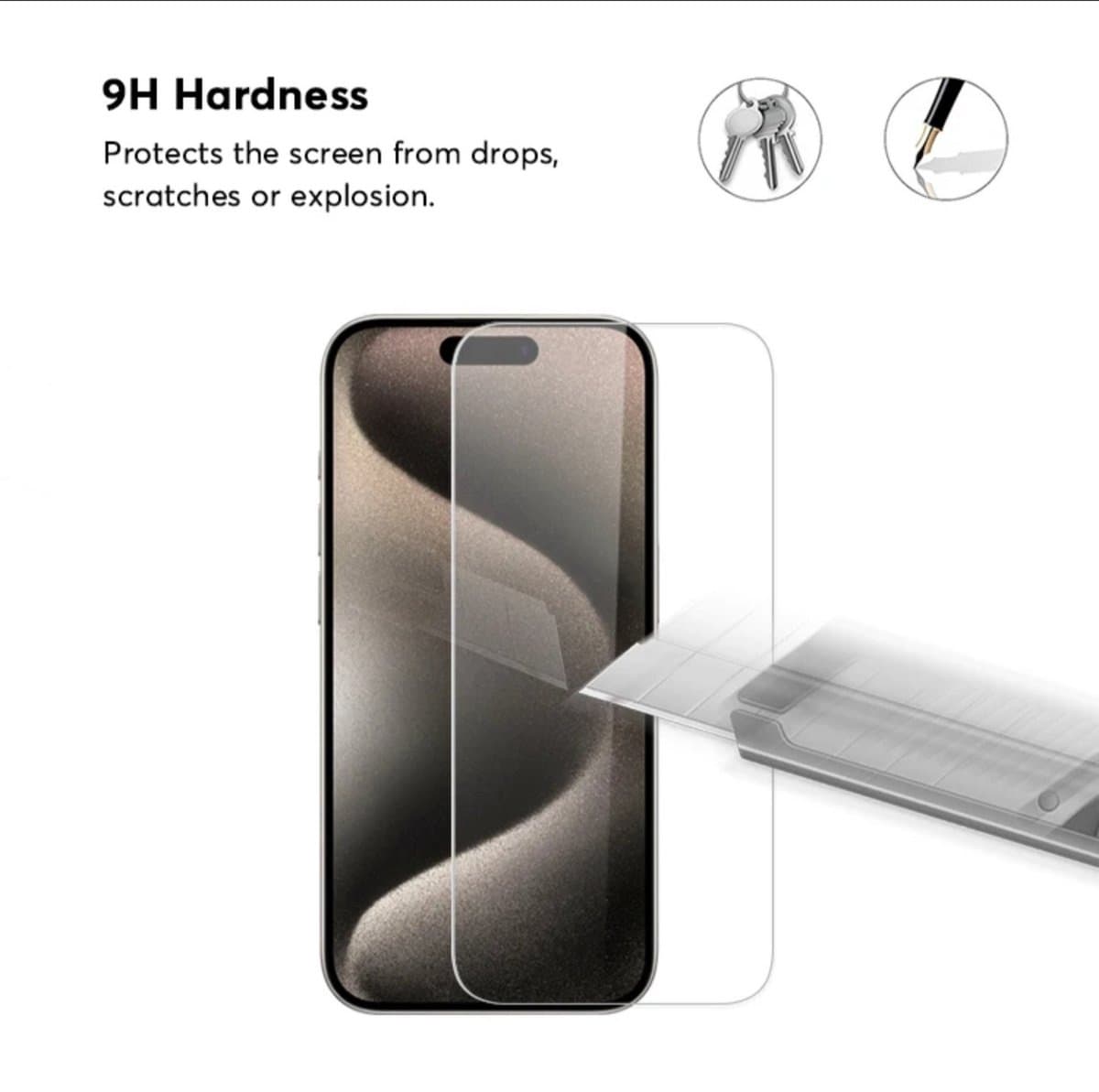 Screenprotector geschikt voor iphone 15 Pro - schermbeschermer - telefoonschermbeschermer