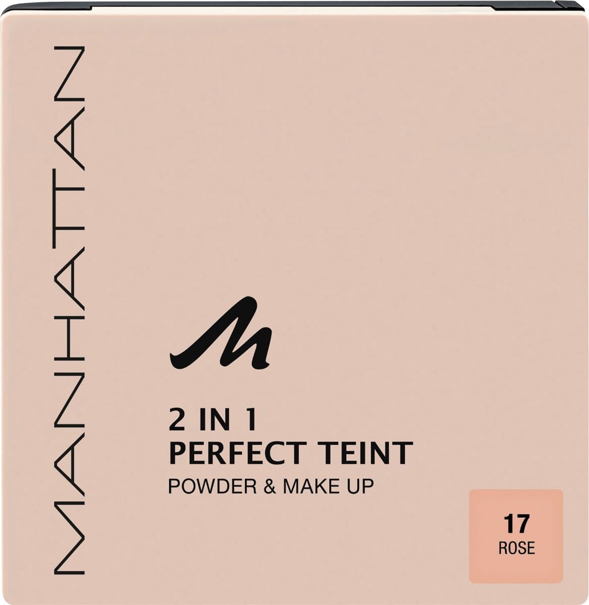 Manhattan 2 in 1 Perfect Teint Powder & Make Up - 17 Rose