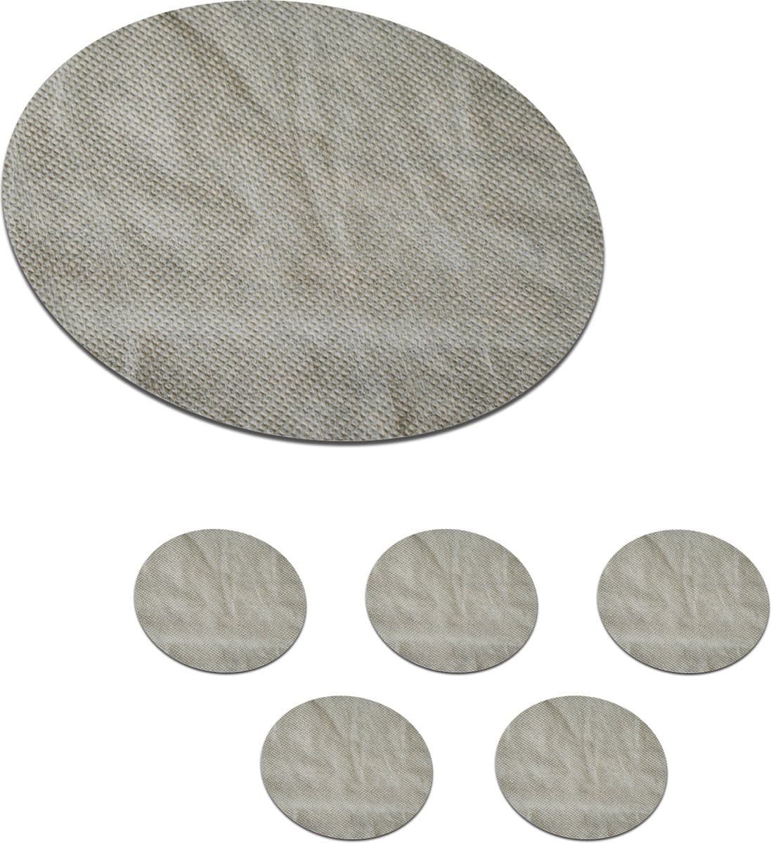 Onderzetters voor glazen - Rond - Stof - Patronen - Licht - 10x10 cm - Glasonderzetters - 6 stuks