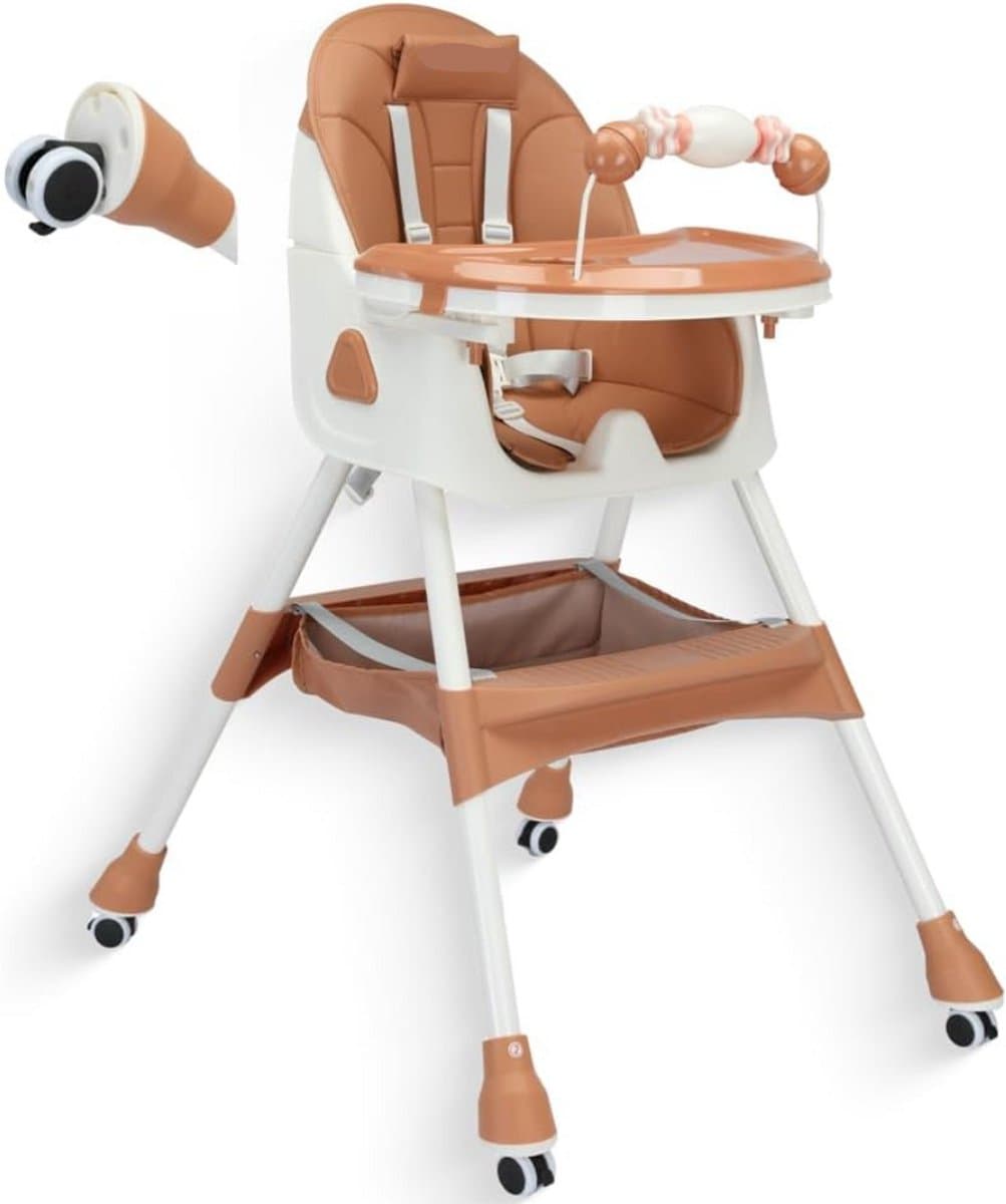 Zylo® Kinder Eetstoel - Baby Eetstoel - Kinderstoel Baby - 23x44x92 - Bruin