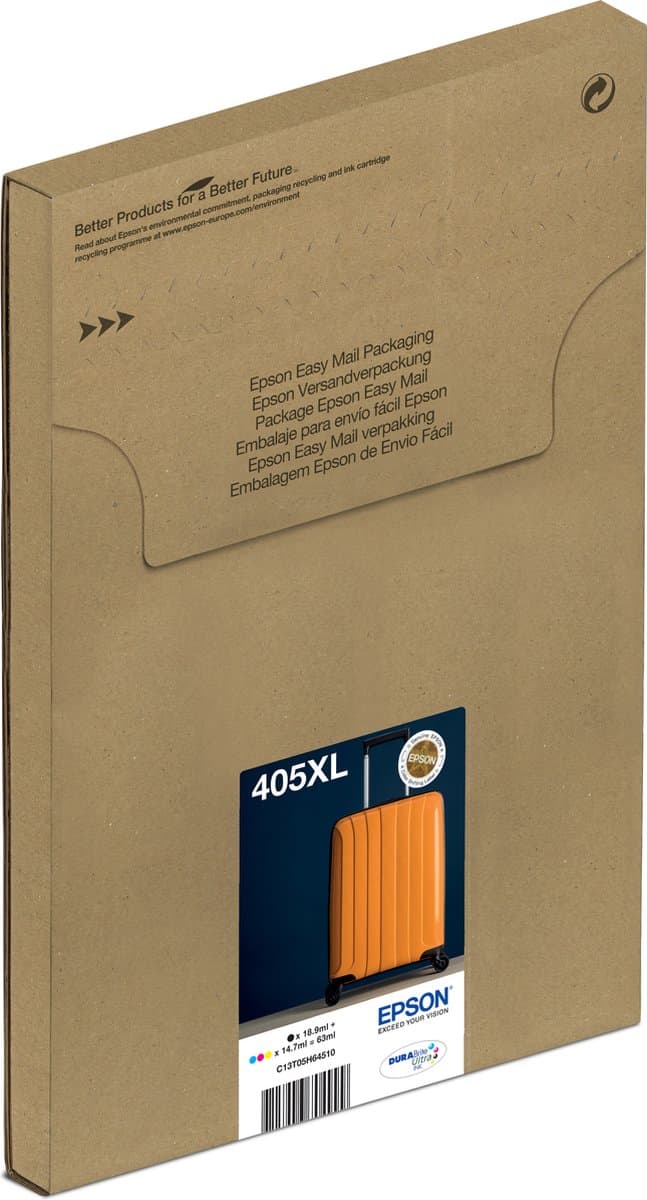 Epson 405XL DURABrite Ultra inktcartridge, 1 stuk, origineel, hoge (XL) capaciteit: zwart, cyaan, magenta, geel