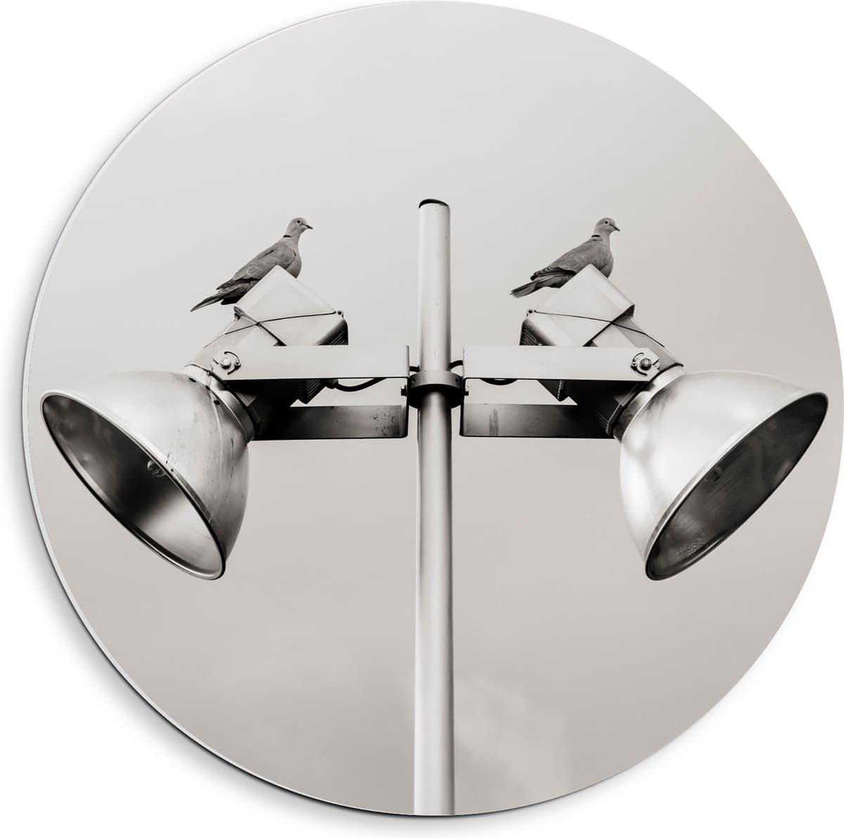 PVC Schuimplaat Muurcirkel - Grote Speakers op Paal - 40x40 cm Foto op Muurcirkel (met ophangsysteem)
