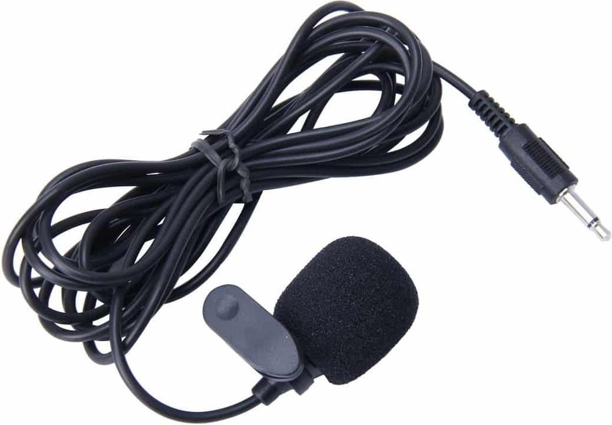 Auto Audio Microfoon 3.5mm Jack Plug Mic Stereo Mini Wired Externe Clip Microfoon Speler voor Auto DVD Radio, kabellengte: 2.1 m