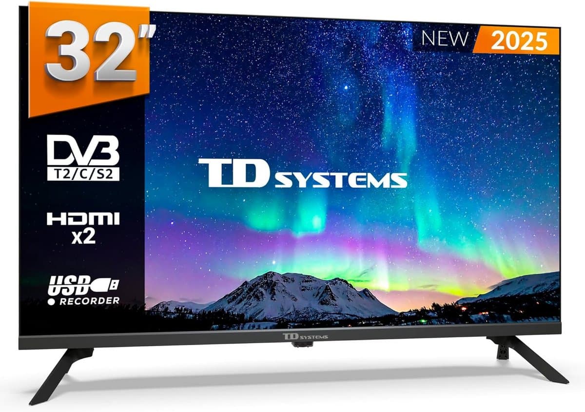 32 inch HD Televisie zonder Smart TV met Dubbele Tuner en Opnamefunctie