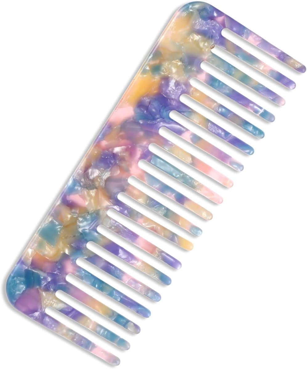 Sander Shop Krultang Antistatische tandkam, voor vrouwen, haarkam met grote tanden, onbreekbare kammen, grove inkige haarborstel, brede haarkam, ontwarrende kam voor krullen en lang haar