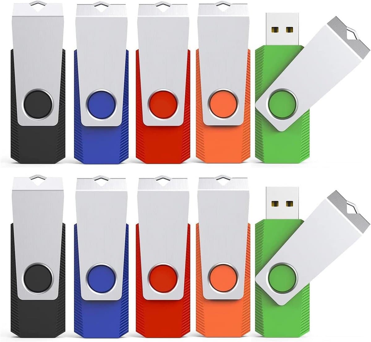 10 Stuks USB Sticks 32 GB USB 2.0 Set - Diverse Kleuren Geheugenstick met LED