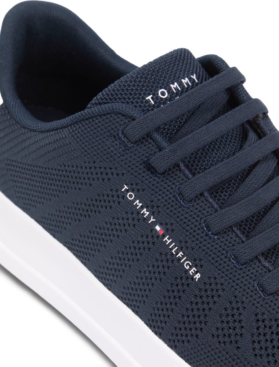 Tommy Hilfiger - Heren Sneakers Court Knit - Blauw - Maat 44