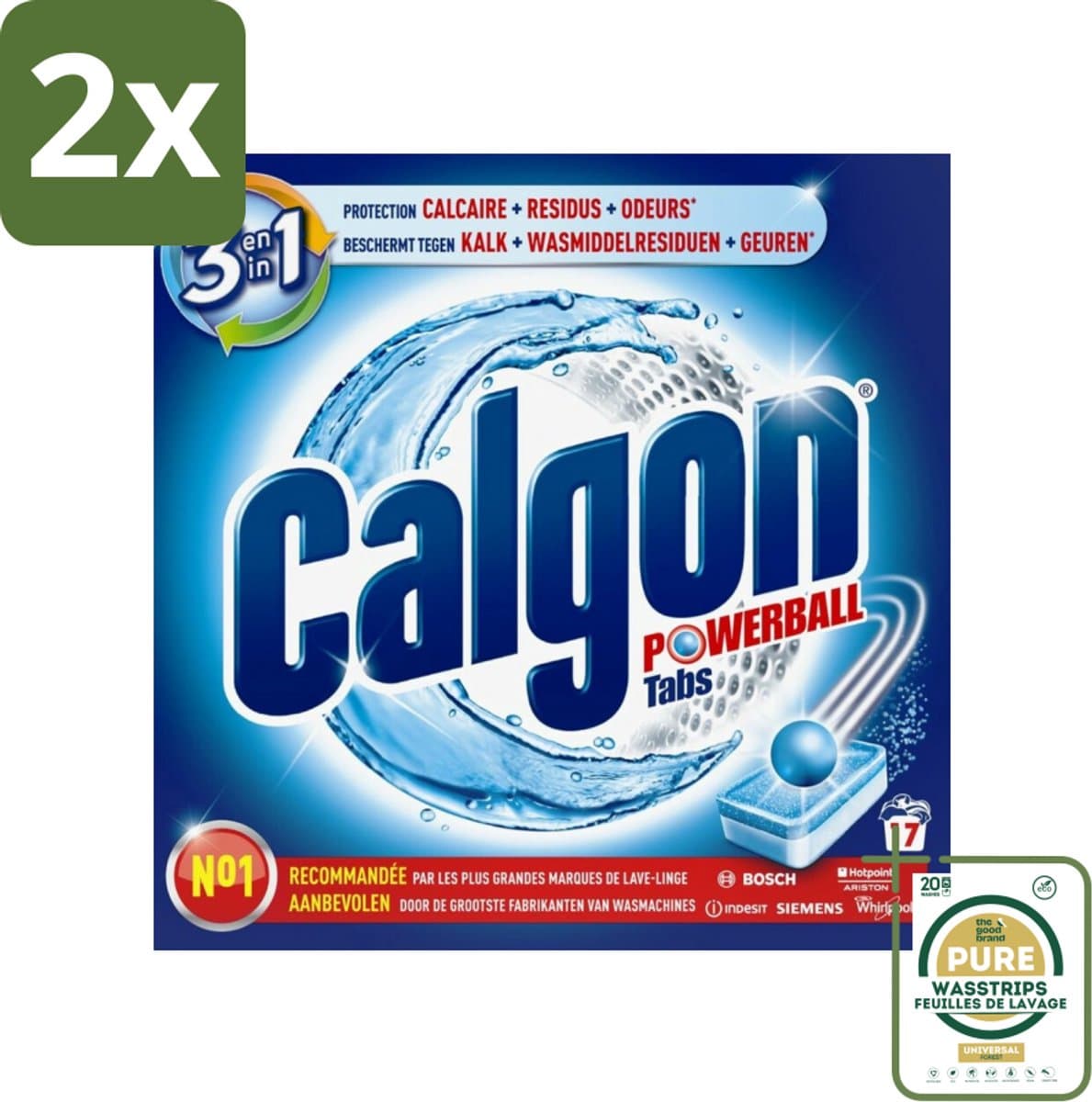 Calgon - Ontkalkingsmiddel - Tegen Kalk, Wasmiddelresiduen & Geuren - 17 Tabletten - Voordeelverpakking - 2 stuks - Wasmiddel residu - Wasmachine onderhoud