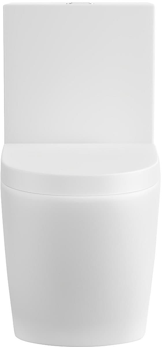 Vente-unique Hangend toilet van mat wit keramiek - Horizontale afvoer - NAGILAM