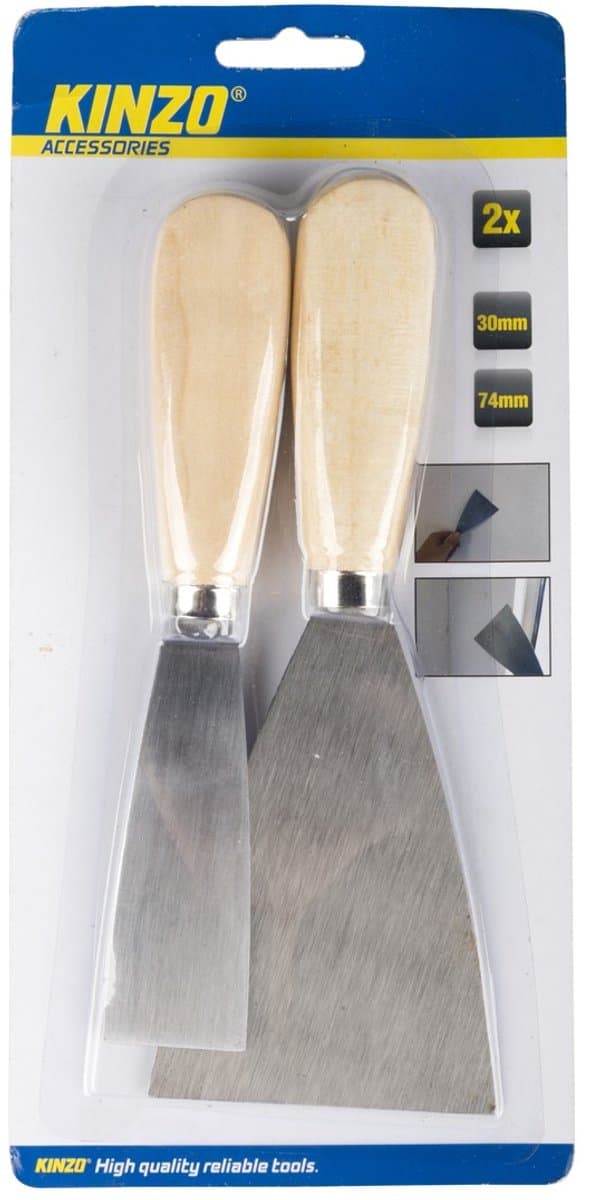 Kinzo - Plamuurmessen Set - 2 Stuks - 3 cm en 7,4 cm - Voor Klus, Schilder en Behang