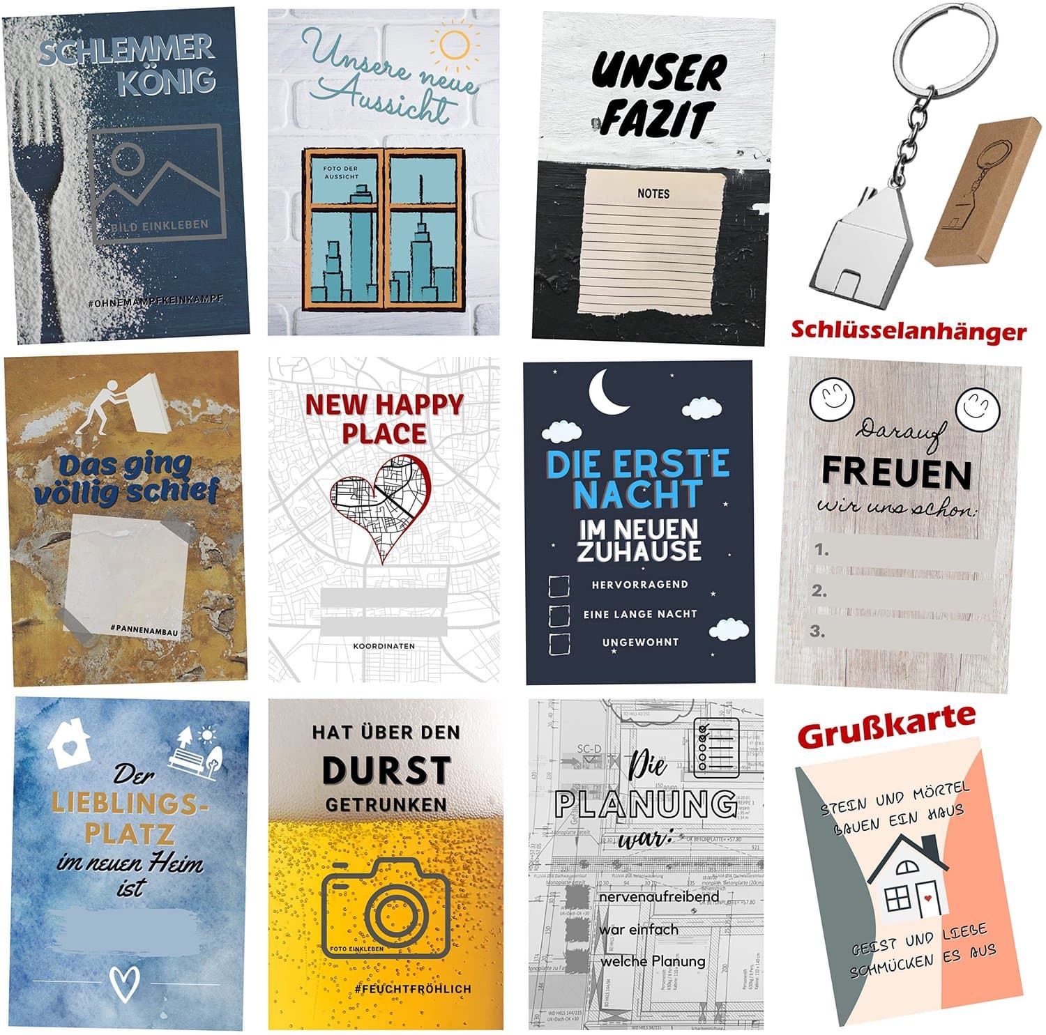 30+1 Mijlpaalkaarten voor Bouwprojecten met Sleutelhanger