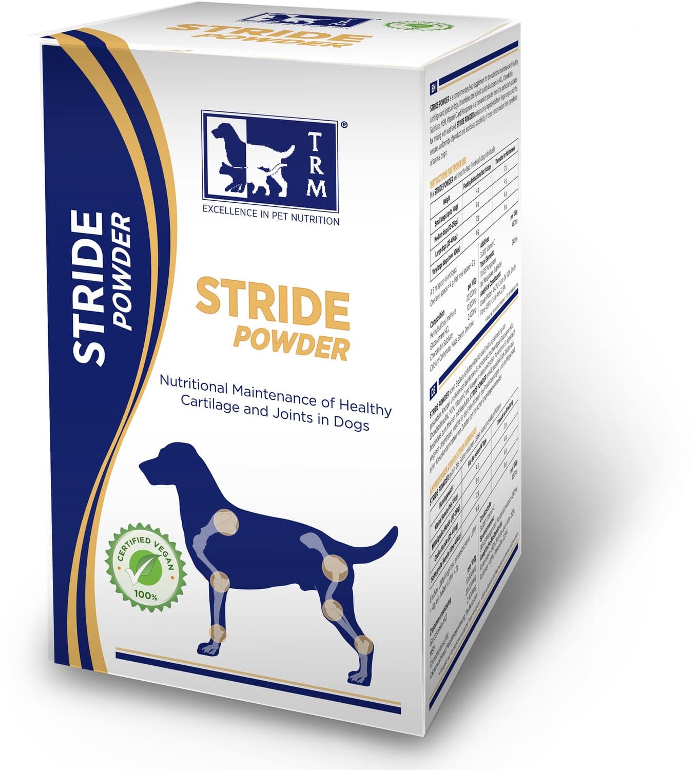 TRM Stride Powder 500 Gr - Kraakbeen Ondersteuning - Vegan Voedingssupplement Honden