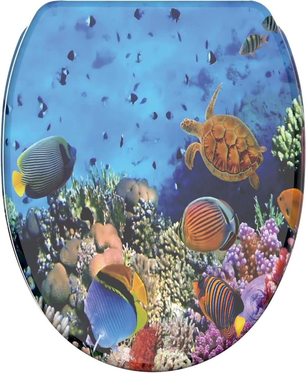 WC-bril met soft closing - Toiletzitting afneembaar - Badkamer vernieuwen - Eenvoudige montage bovenaf - 48 x 377 cm - Ocean