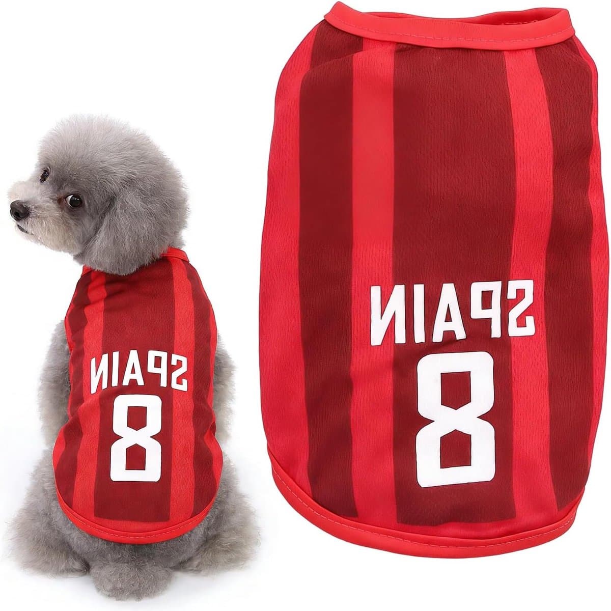 Trui voor katten en middelgrote honden, comfortabel T-shirt voor kleine honden, perfect puppycadeau (M, rood)