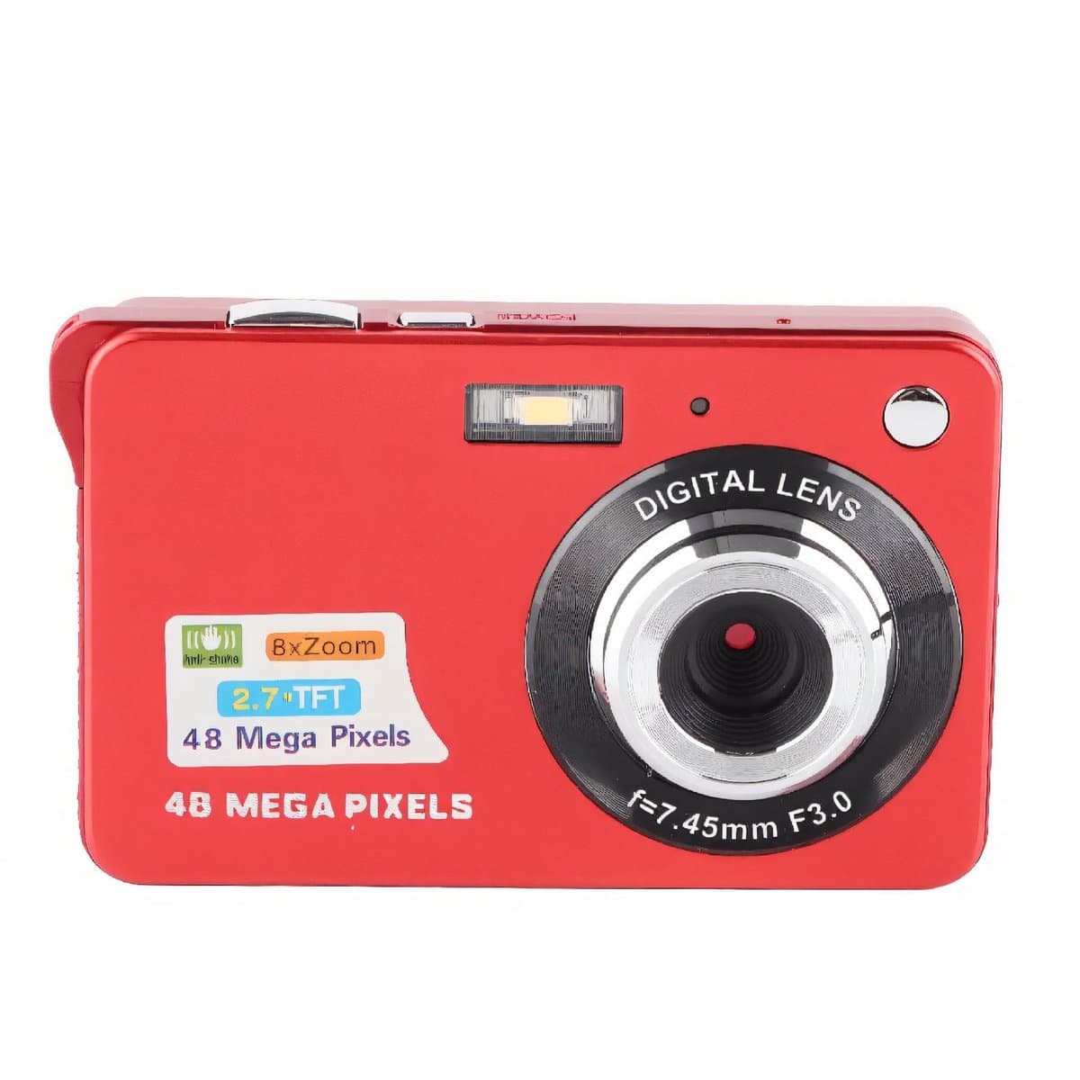Allecto - 4K Digitale Camera - Fotocamera met 48MP - Anti-shake en 8x Zoom - Rood - Vlogcamera met LCD-scherm - Geschikt voor alle gelegenheden