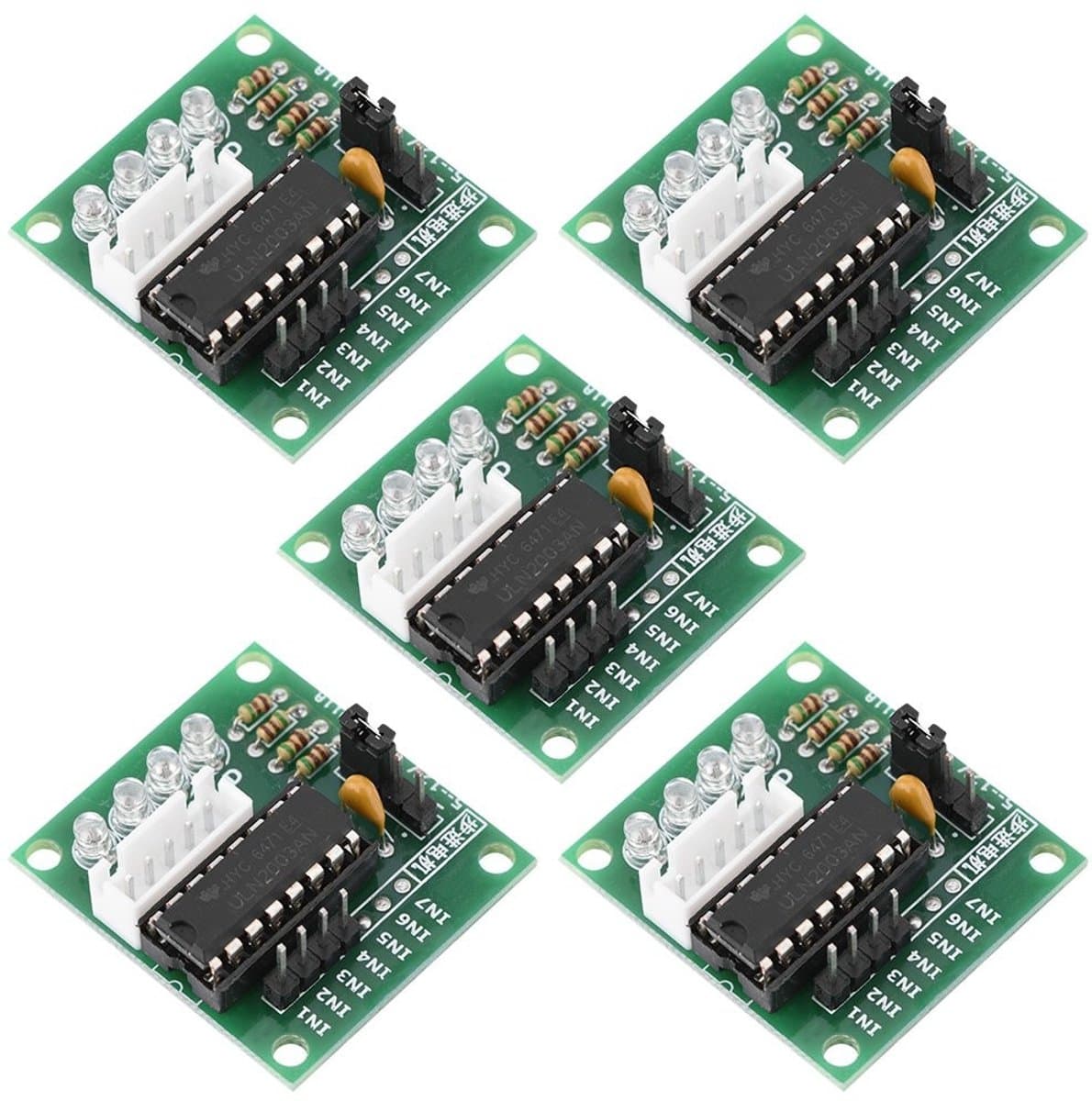 Dailygoody - ULN2003 stepper module - 5pcs - Plug-and-play interface - Stapsgewijze motorbesturing - LED-statusindicator - Geschikt voor 3D-printers