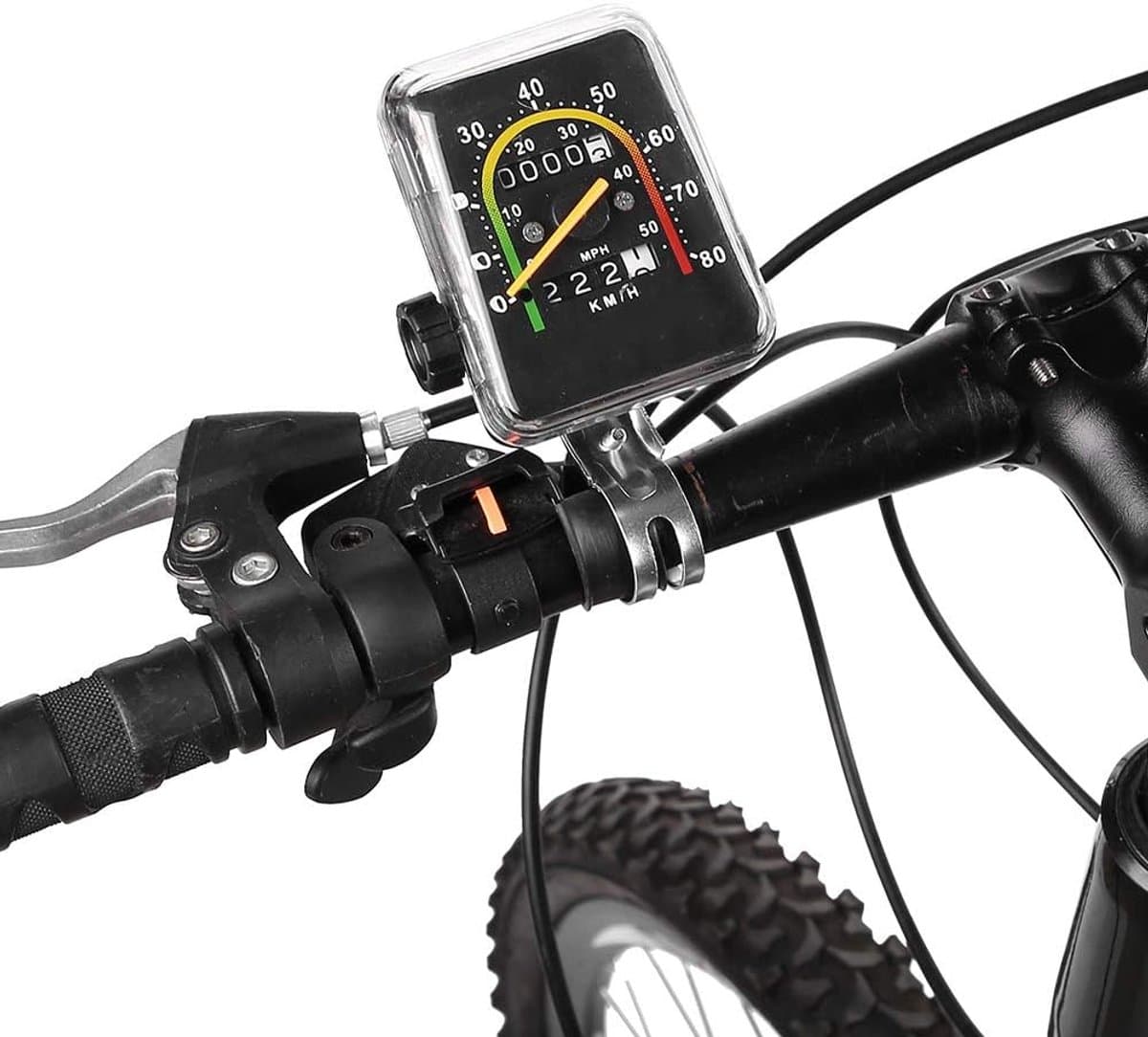 Fiets Kilometer teller - Mechanische snelheidsmeter - Fietstochten registreren - Geen batterij nodig - 26-29 inch - Zwart