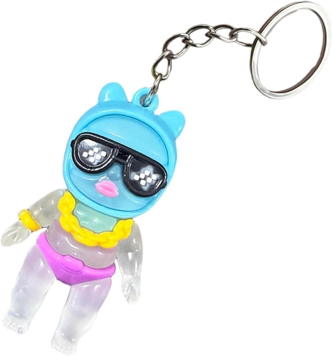 Grappige Sleutelhanger - Transformerende Hanger Decoratie - Zonbescherming Herinnering - UV Detectie Technologie - 5.3x2.9x1cm - Transparant