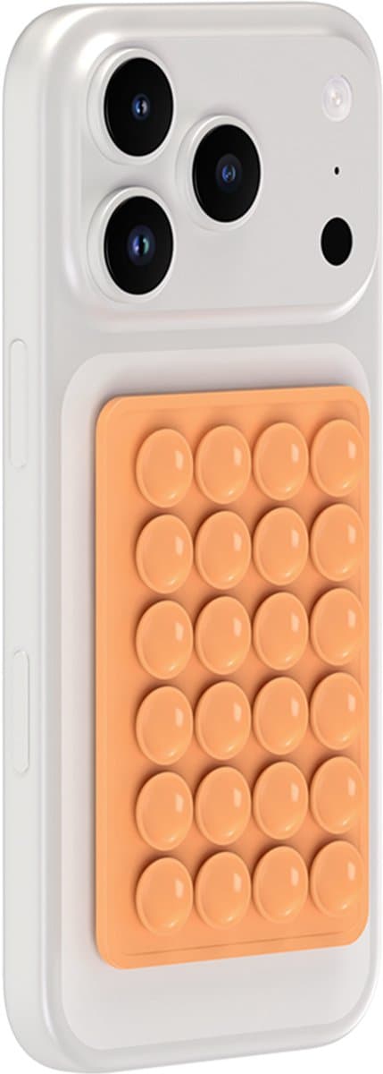 Bigben Connected, Dubbelzijdige Zuignap Telefoonhouder Universeel voor Smartphone, Oranje