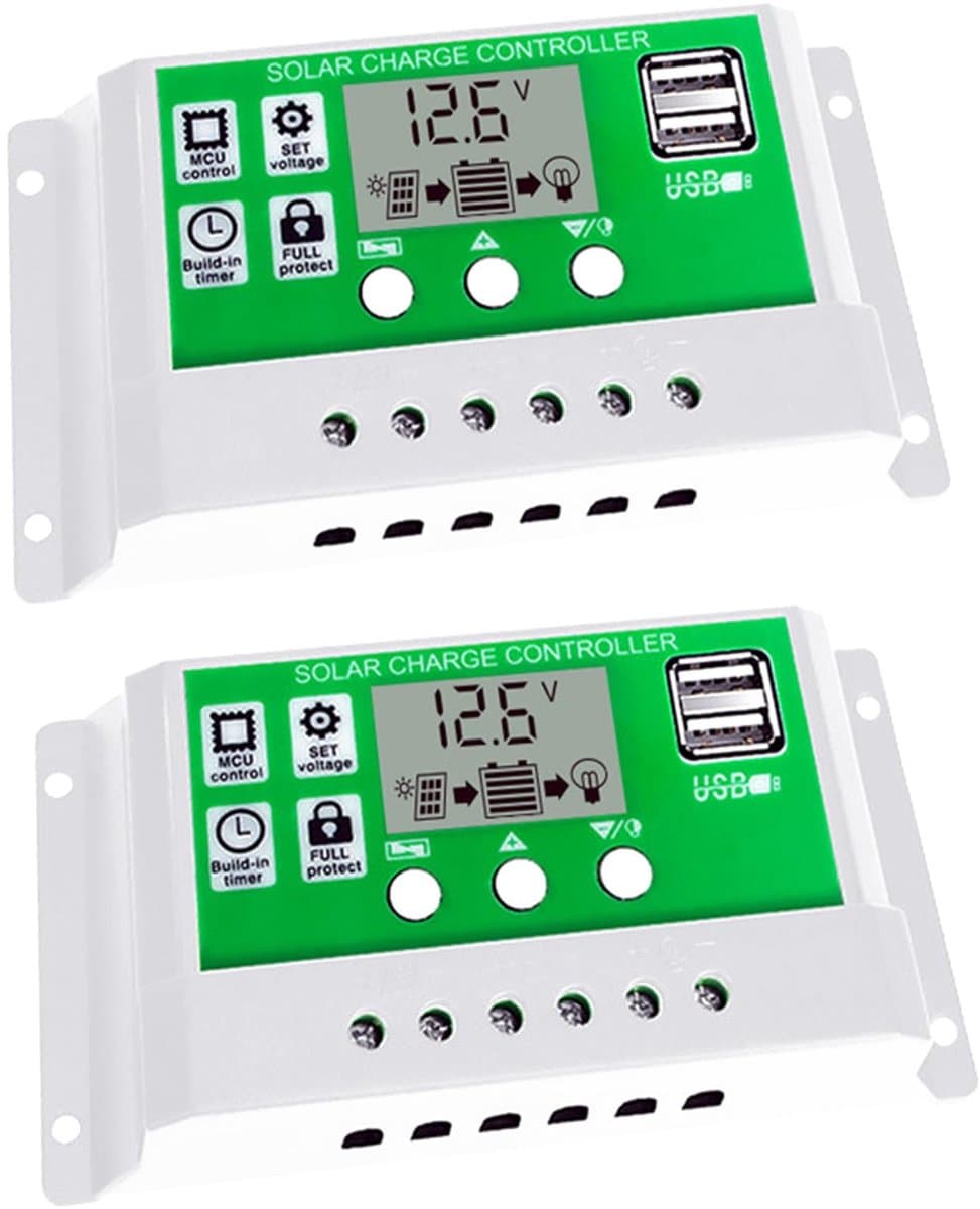 Store_7 - Solar Charging Controller - 30A PWM - LCD Display - 2 USB Poorten - Zonne-energie - Efficiënt opladen - Geschikt voor zonnepanelen - Comp...
