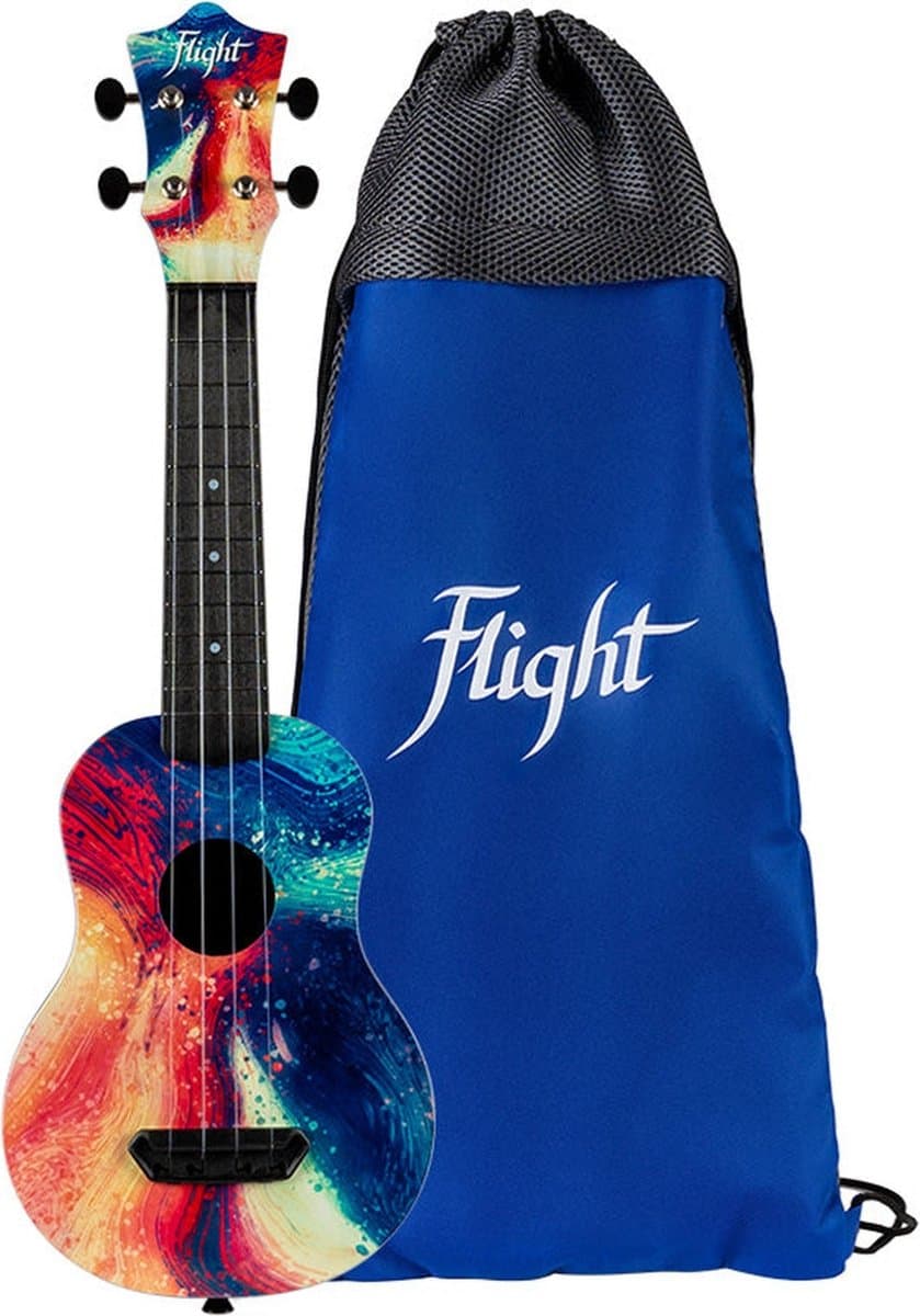 Flight UTS-40 SWIRL Ultra Travel Soprano Ukulele met Polycarbonate Body en Fluorocarbon Snaren