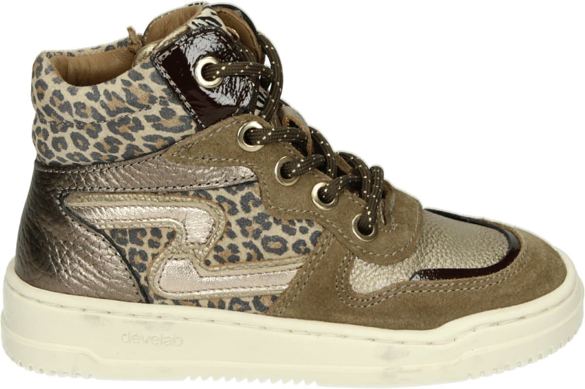Develab - 41926 - Half-hoogMeisjesKindersneakers - Kleur: Bruin - Maat: 27