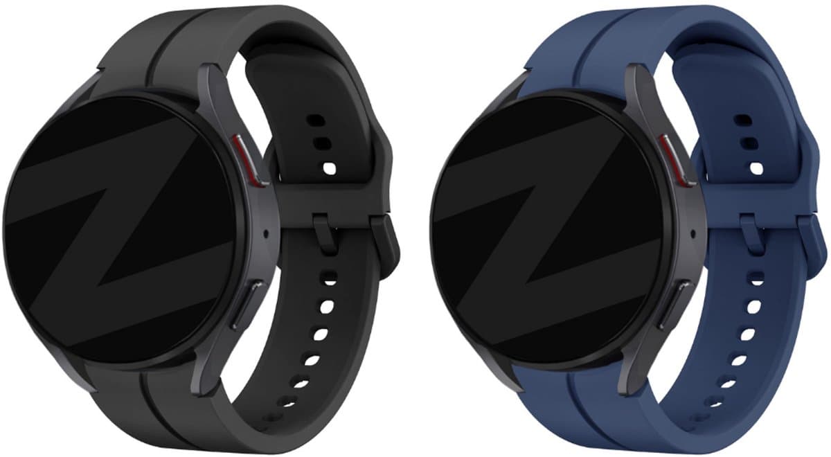 Bandz Bundel – 2x siliconen sportbandje ‘Extreme’ – zwart + donkerblauw – geschikt voor Samsung Galaxy Watch 7 / 6 / 5 / 4 / Watch FE (40mm & 44mm / Classic / Pro)