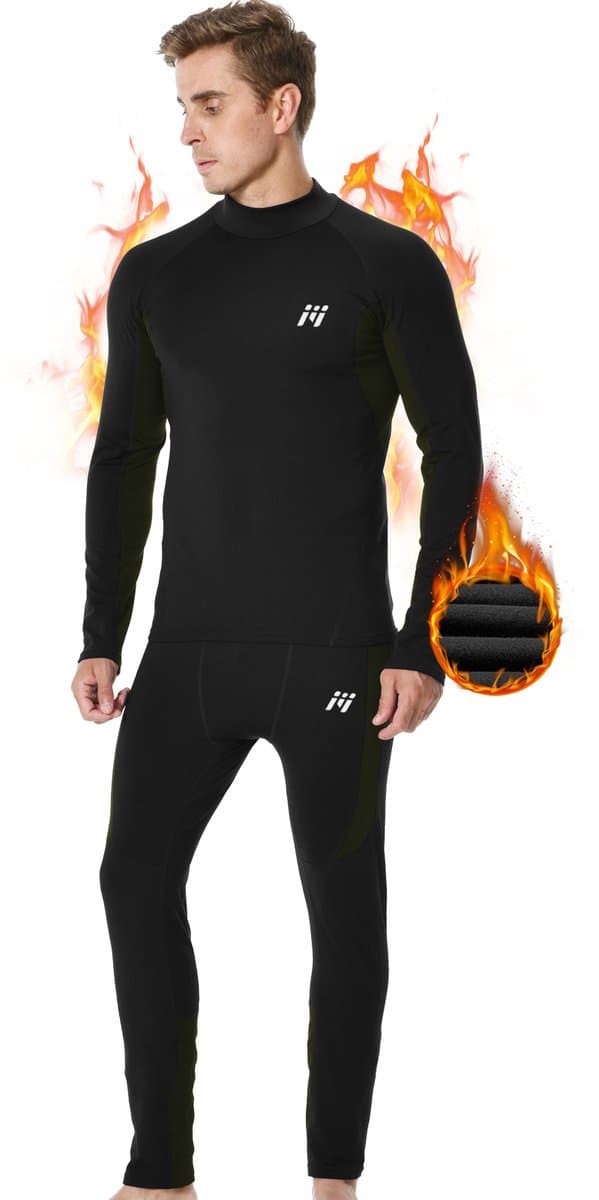 MEETHOO Thermo Ondergoed set voor Heren - Thermokleding Heren-Zwart-S