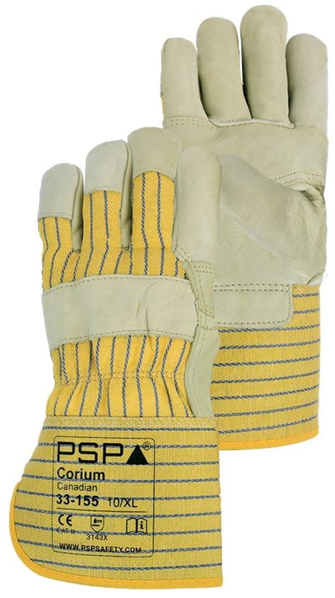 3 paar - Werkhandschoenen 'Amerikaantje' PSP 33-155 Corium Canadian, Rundnerfleder (1,1 - 1,2 mm), maat 10 / XL